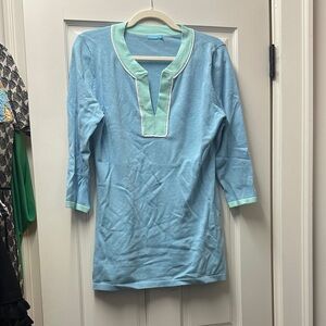 Chic Women's Light Blue Tunic with Mint Accents